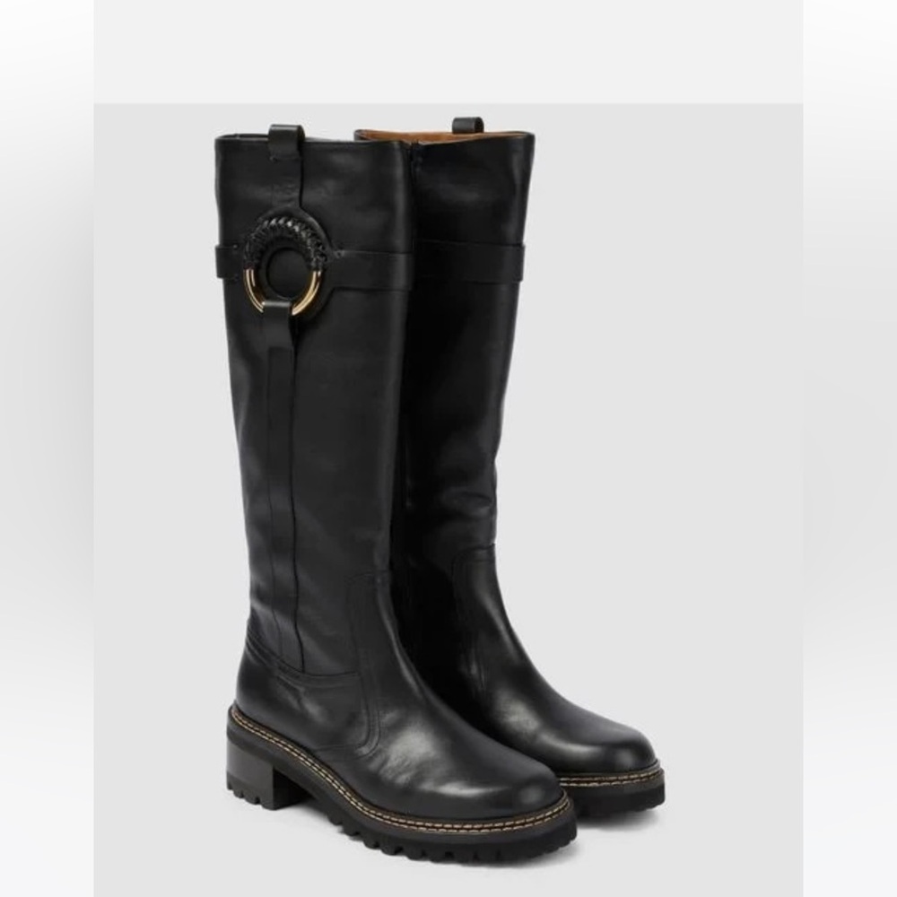 See by Chloe Black Leather Knee-High Boots